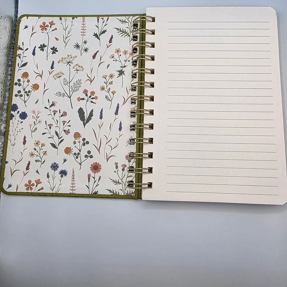 Threshold Green‎ Spiral Notebook Floral Botanical Gold Foil Journal 96 Sheets